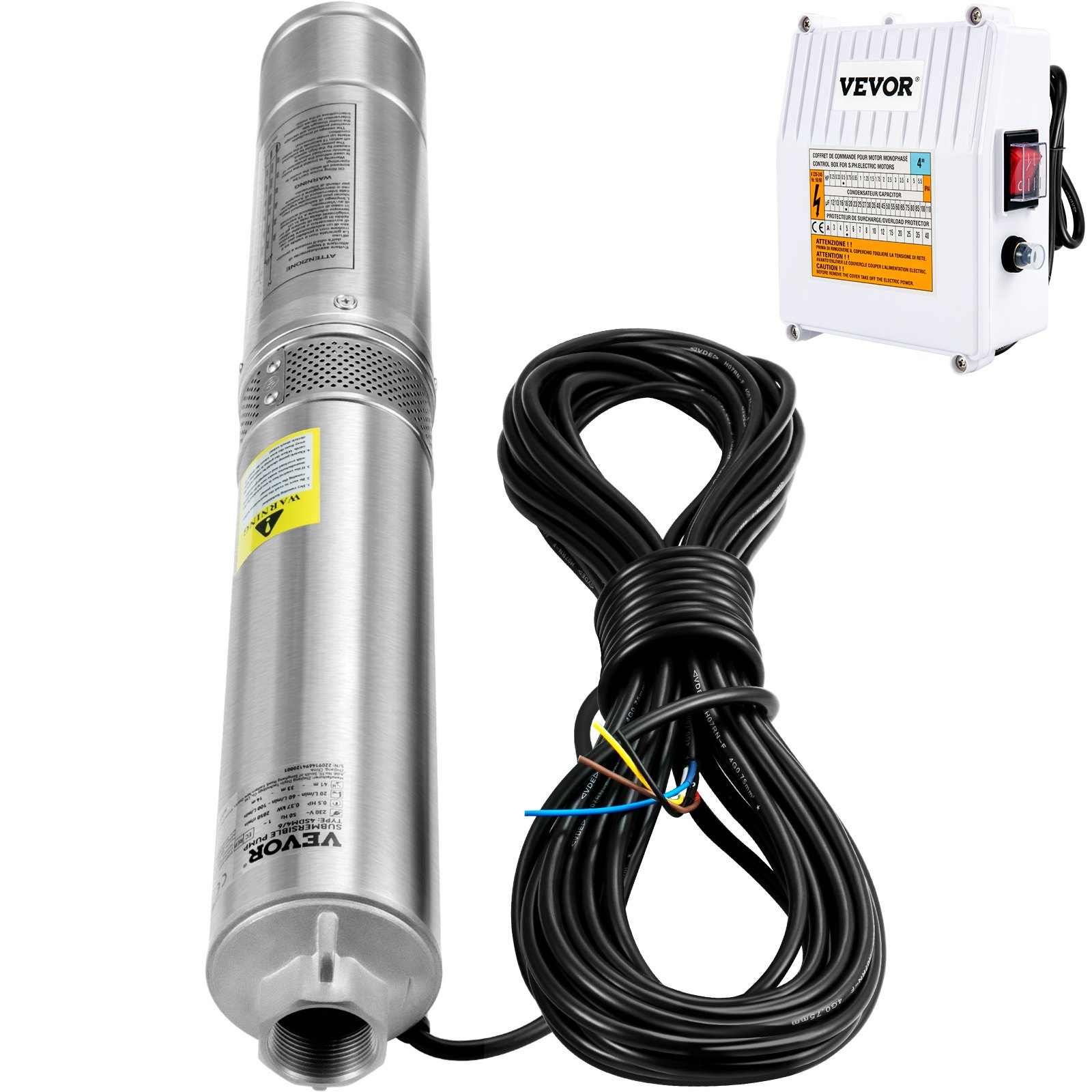 Bomba sumergible para pozos profundos, 2 HP | VEVOR