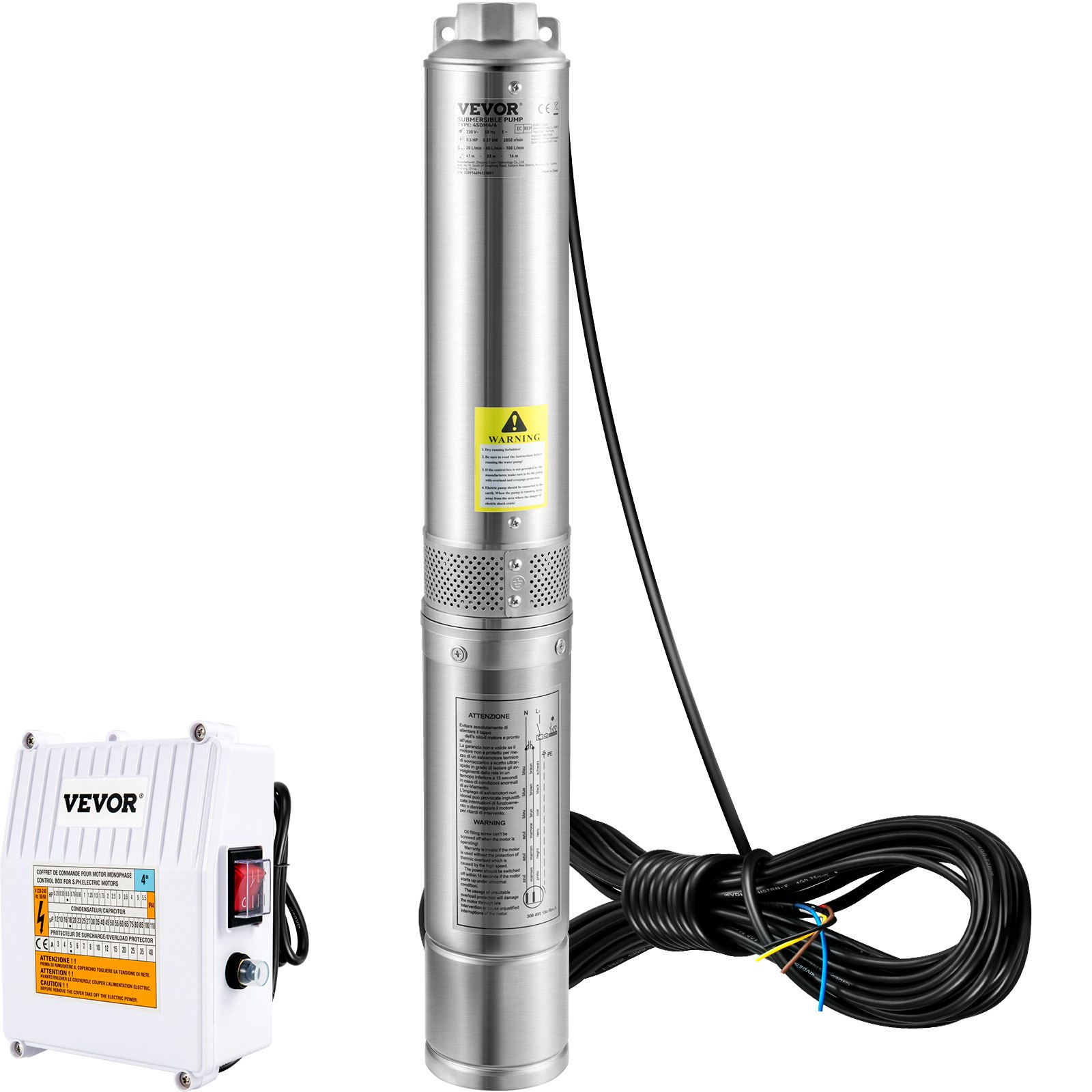 Bomba sumergible para pozos profundos, 2 HP | VEVOR
