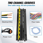 Rampa protectora de cables (5 unidades, 2 canales | VEVOR