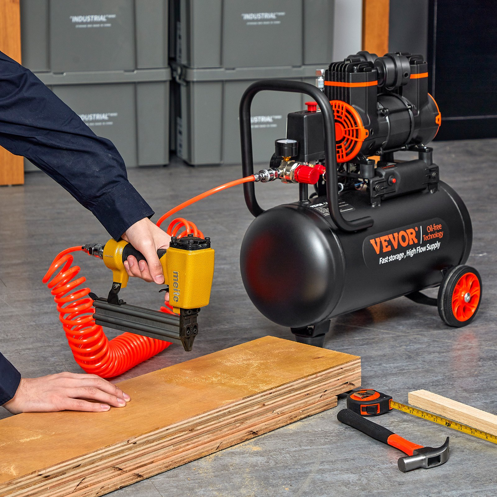 Compresor de aire de 4.8 galones, 1.2 HP, 2.2 CFM a 90 PSI | VEVOR