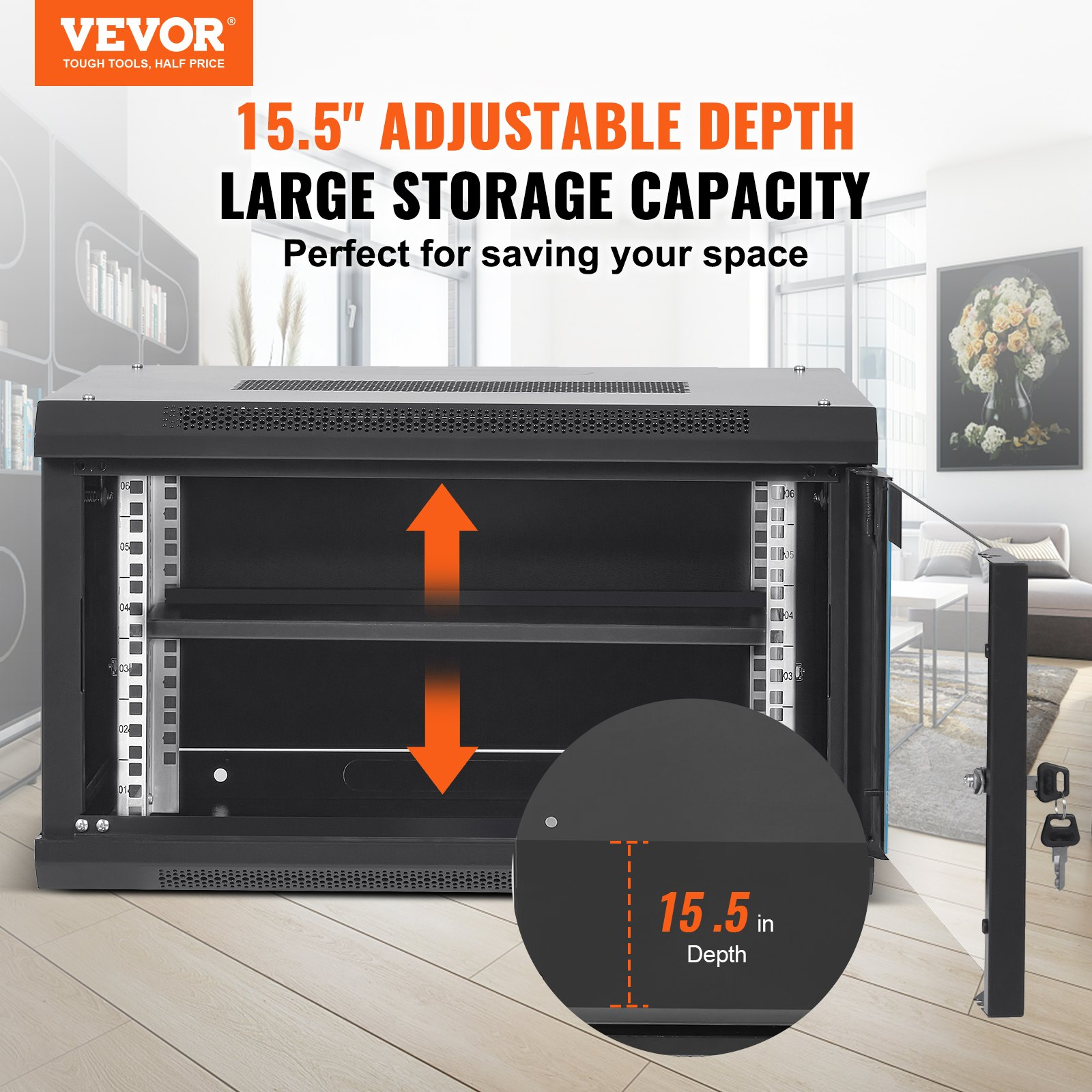 Gabinete para servidor de red 6U para montaje en pared | VEVOR
