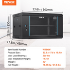 Gabinete para servidor de red 6U para montaje en pared | VEVOR