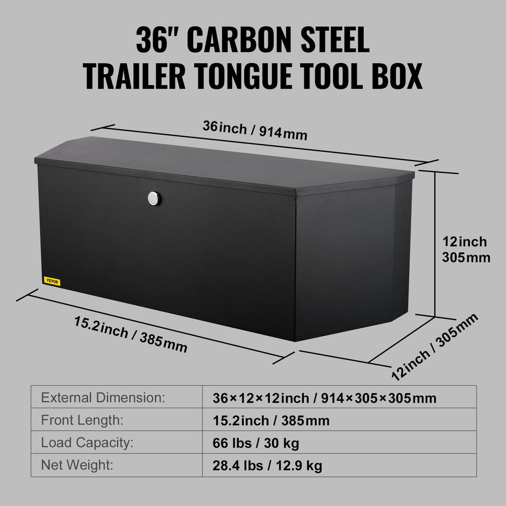 Caja de herramientas para enganche de remolque T36X12X12I | VEVOR
