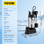 Bomba sumergible de 1, 5 HP | VEVOR