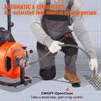 Limpiador de desagües de 30 m - 100 FT x 1/2 Inchcon | VEVOR