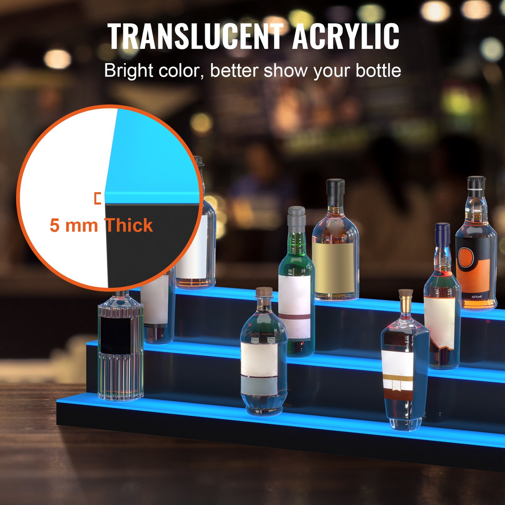 Expositor de botellas de licor con iluminación LED, 152 cm | VEVOR