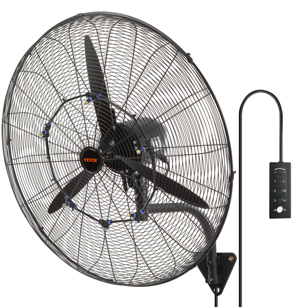 Ventilador de pared con nebulizador, 76 cm (30 pulgadas) | VEVOR