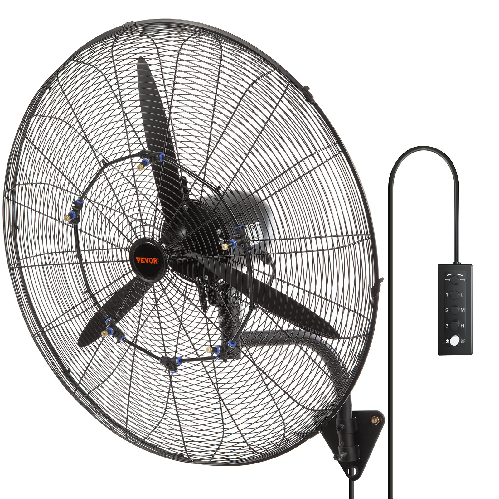 Ventilador de pared con nebulizador, 76 cm (30 pulgadas) | VEVOR