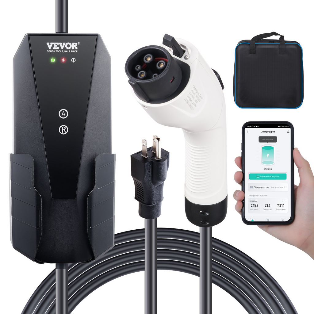 Cargador portátil para vehículos eléctricos Nivel 1+2 | VEVOR