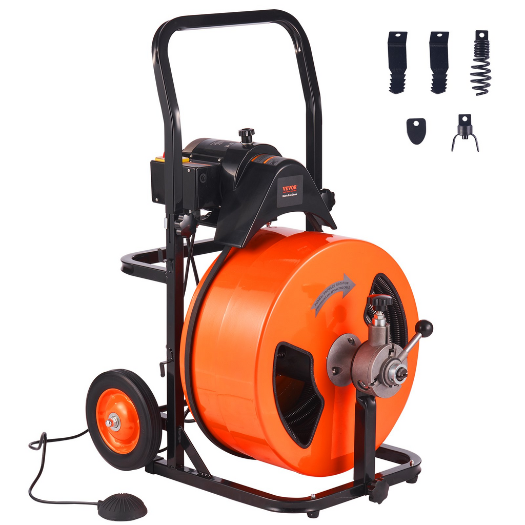 Máquina desatascadora de desagües de 30 m - 100FT x 3/4