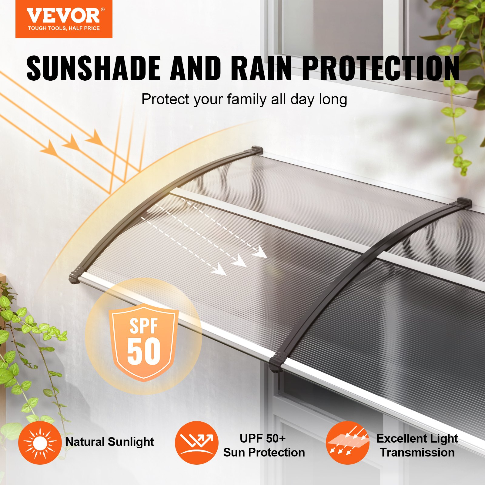 Toldo para puertas y ventanas de 101, 6 x | VEVOR