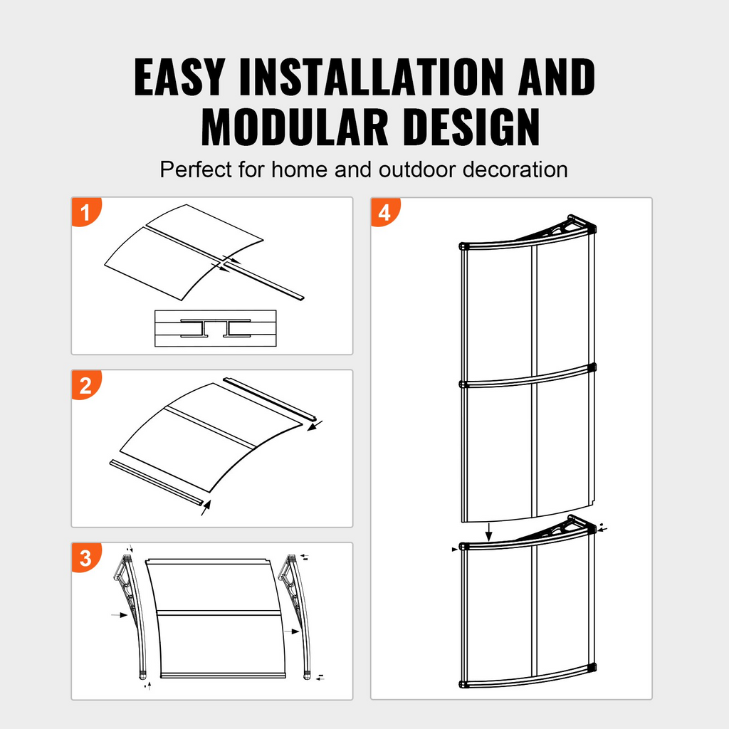 Toldo para puertas y ventanas de 101, 6 x | VEVOR