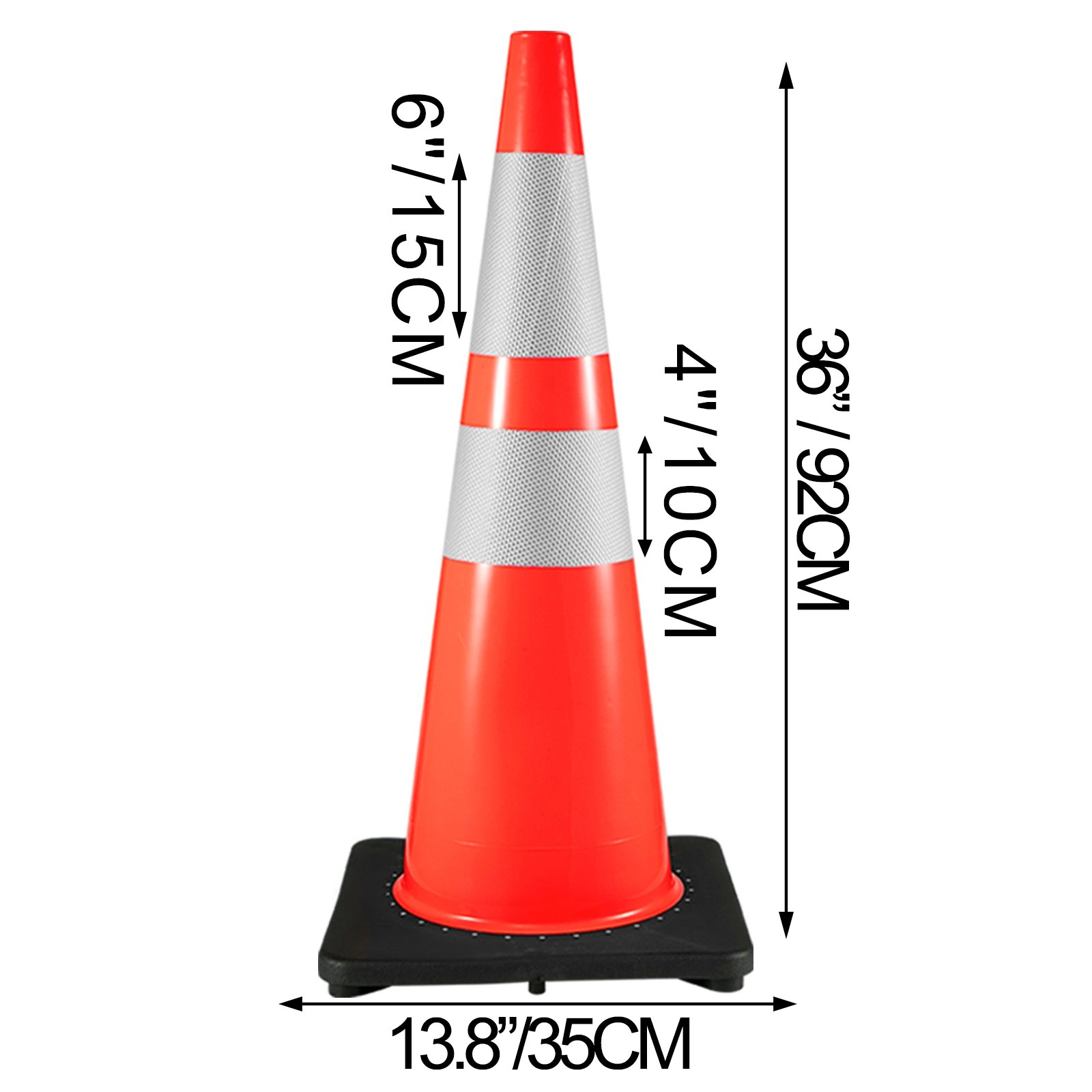 Paquete de 6 conos de tráfico de 91 cm (36") | VEVOR