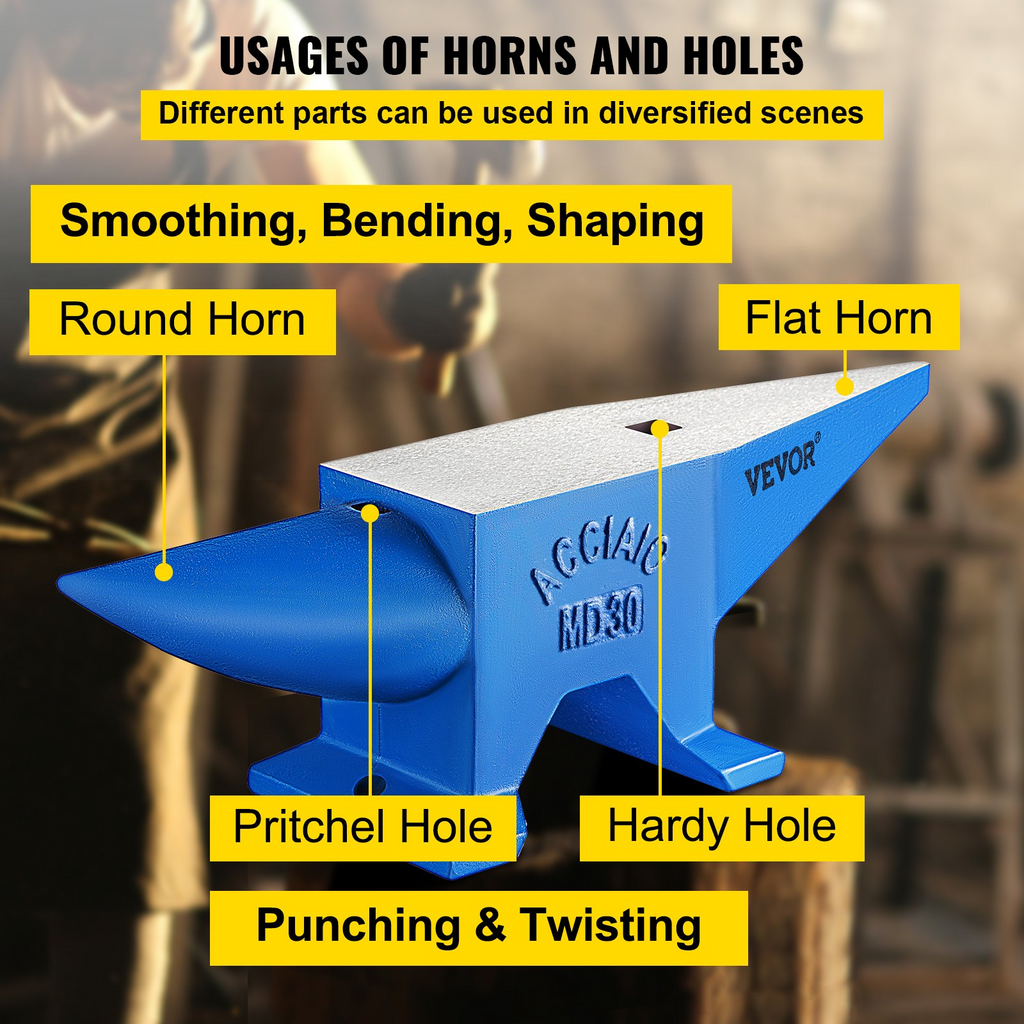 Yunque Pro Horn, yunque de acero de 30 kg/66 | VEVOR