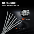 Cable de acero inoxidable T316 de 1/8" 7x7 | VEVOR