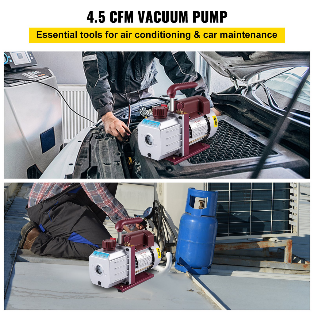 Bomba de vacío de 4, 5 CFM, 1/3 HP, 5 PA