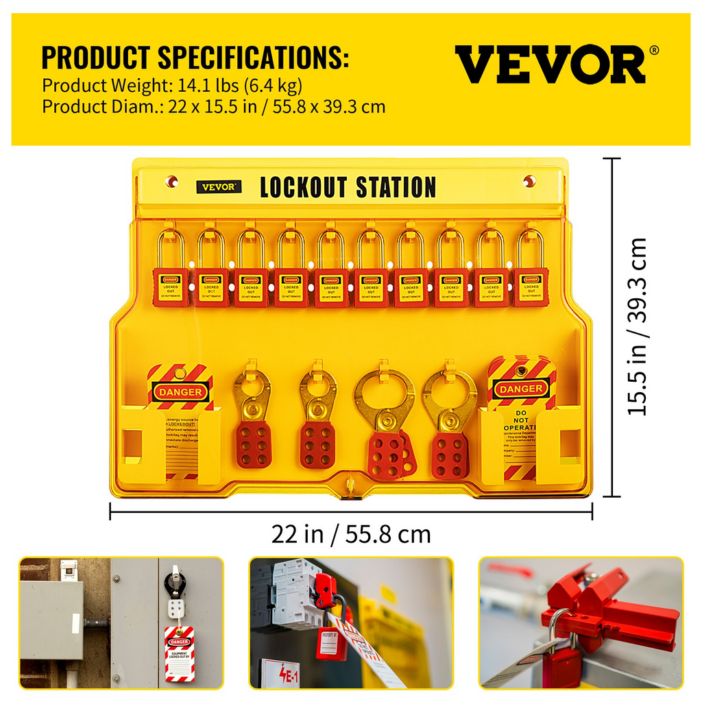 Kits de bloqueo y etiquetado de 58 piezas. El kit | VEVOR