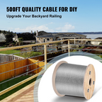 Carrete de cable de acero inoxidable de 3/16 pulgadas | VEVOR