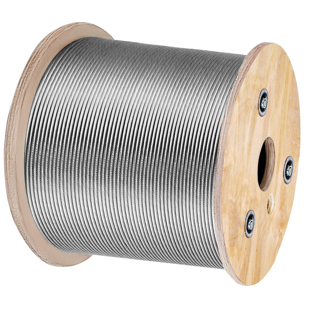 Carrete de cable de acero inoxidable de 3/16 pulgadas | VEVOR
