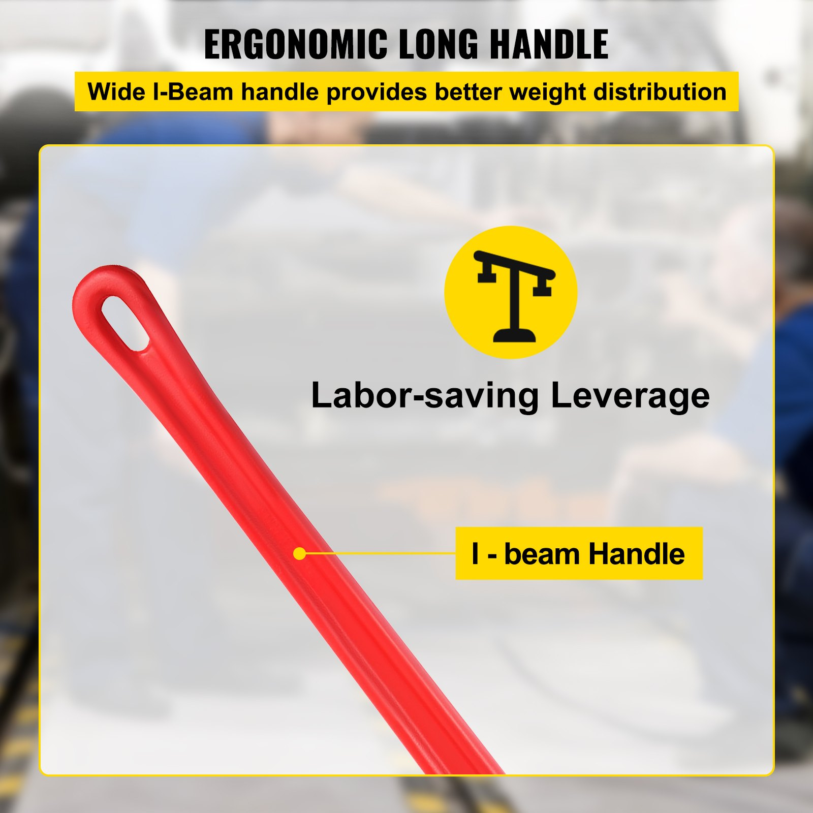 Llave para tubos recta de 51" con mango de hierro fundido | VEVOR