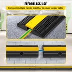 Paquete de 4 rampas protectoras de cables de goma | VEVOR