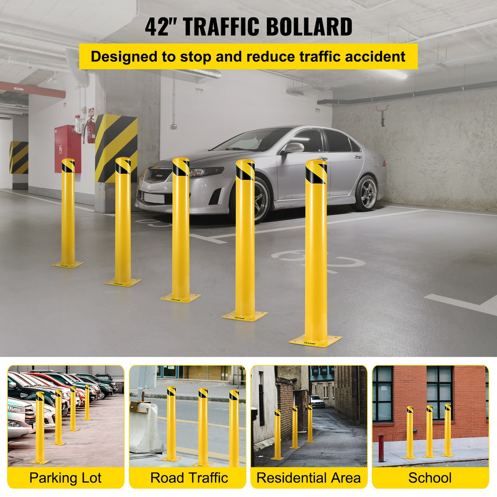 Bolardo de seguridad de 42" x 4.5" | VEVOR
