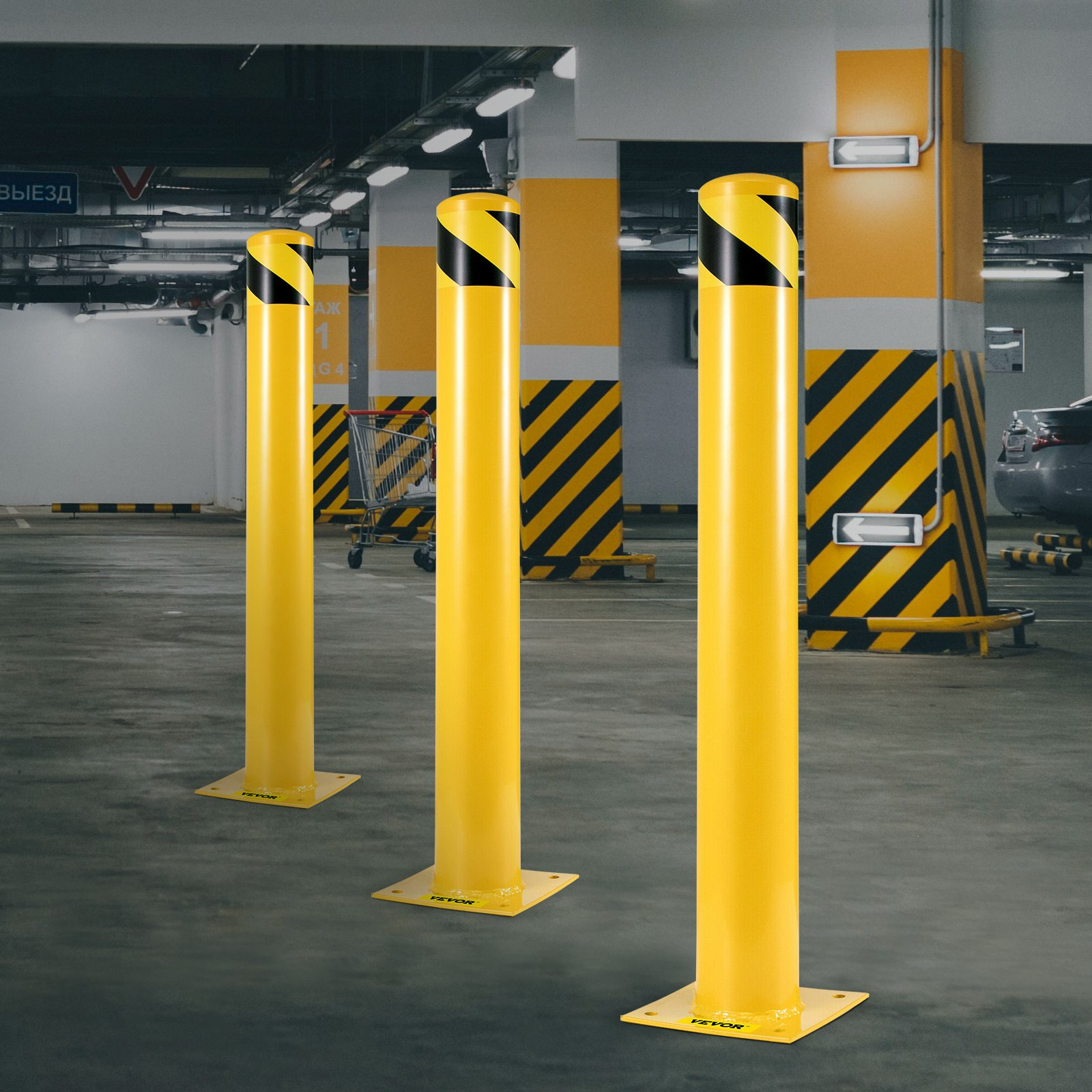 Bolardo de seguridad de 42" x 4.5" | VEVOR