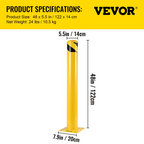 Bolardo de seguridad de 122 x 14 cm | VEVOR