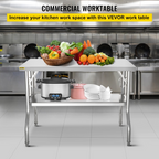 Mesa de preparación comercial plegable | VEVOR
