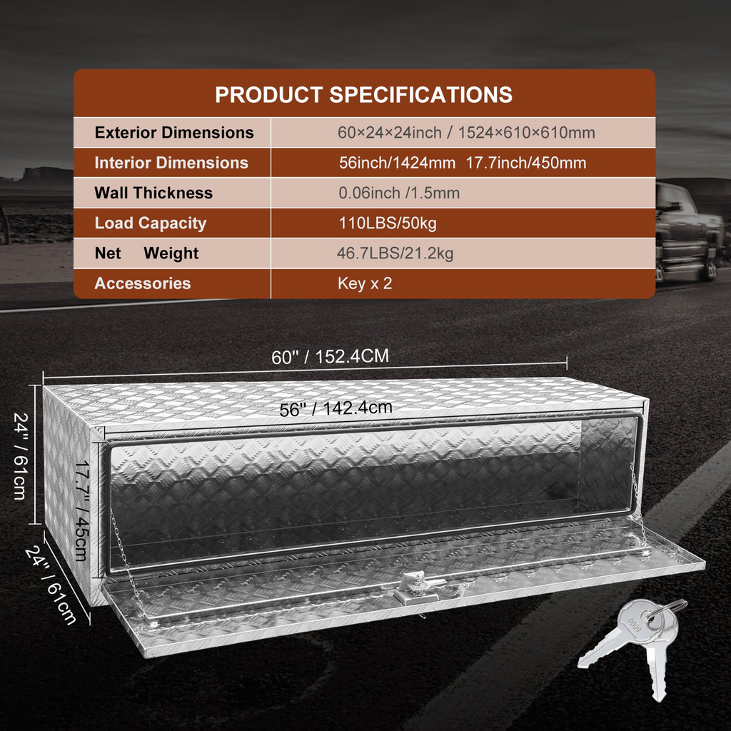 Caja de herramientas para debajo de la carrocería CDK602424I | VEVOR