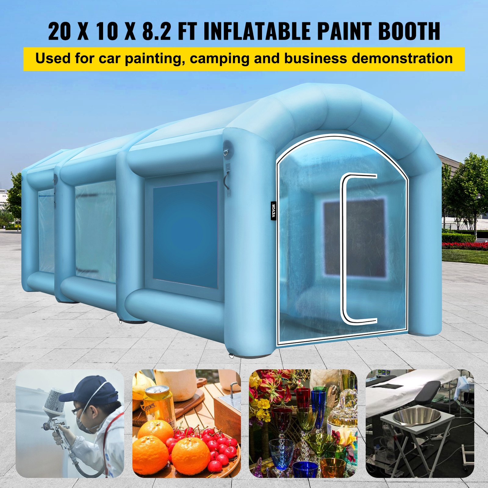 Cabina de pintura inflable para automóviles | VEVOR
