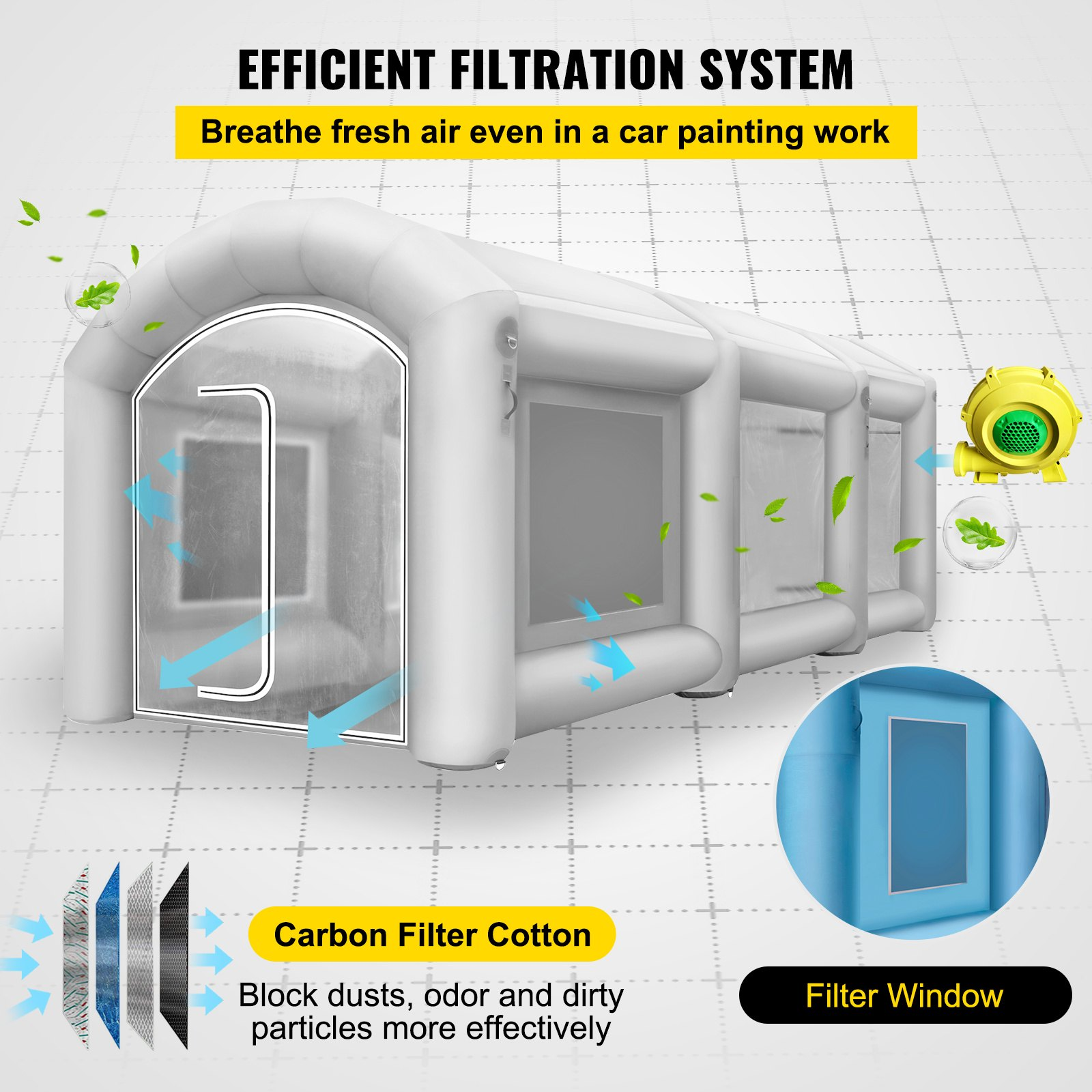 Cabina de pintura inflable para automóviles | VEVOR