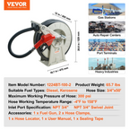 Carrete de manguera de combustible, 19 mm x 15 m | VEVOR