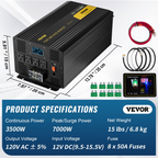 Inversor de onda sinusoidal pura de 3500 vatios