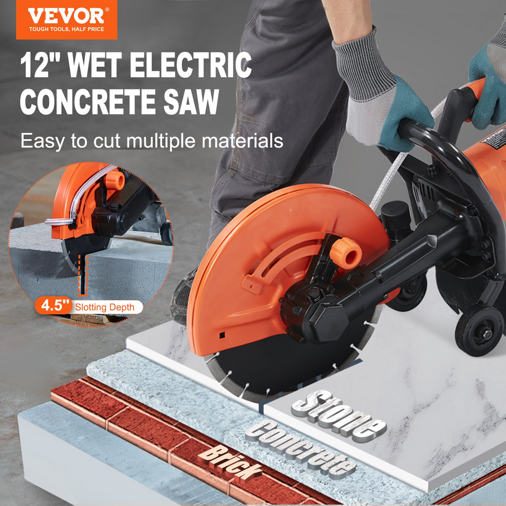 Sierra circular eléctrica para hormigón de 30 cm - 12 in | VEVOR