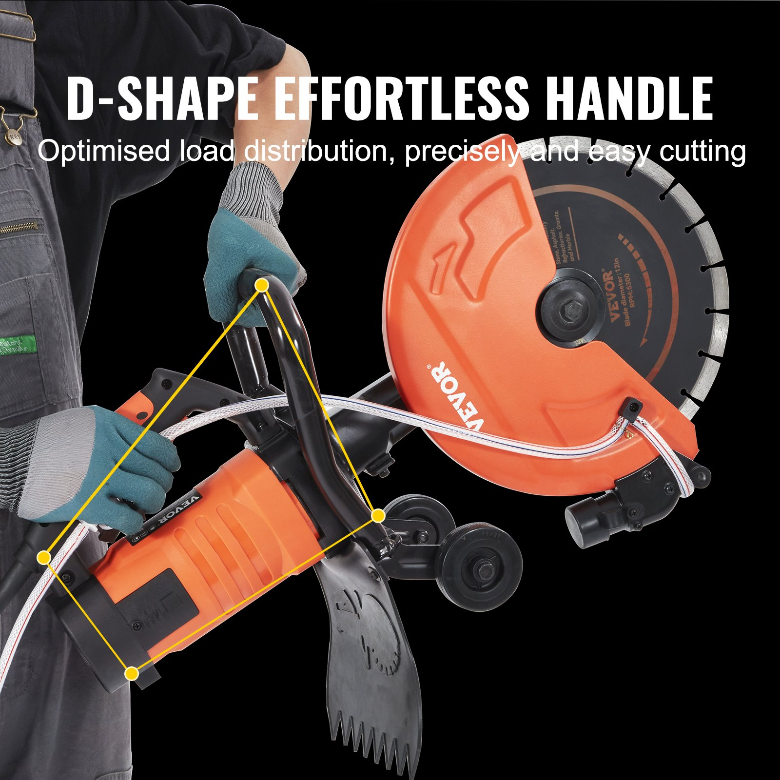 Sierra circular eléctrica para hormigón de 30 cm - 12 in | VEVOR