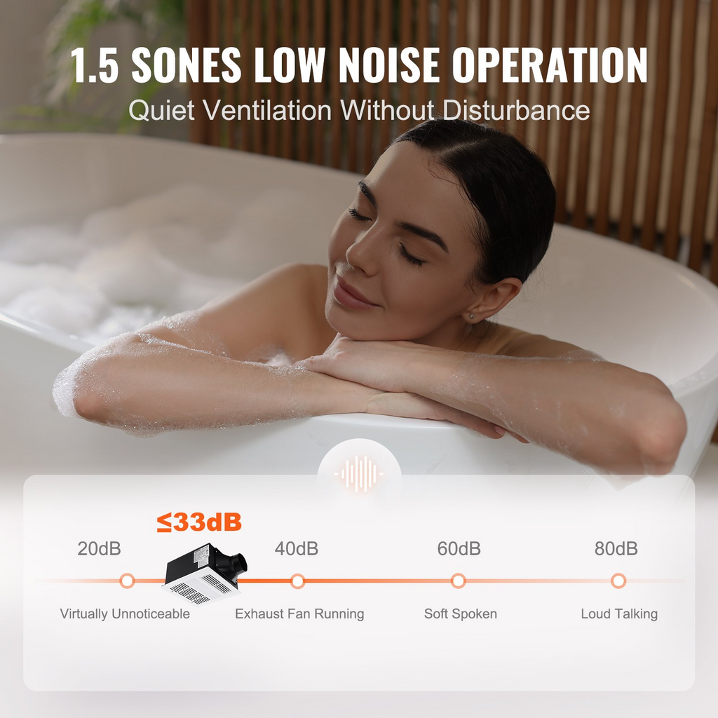 Ventilador extractor de baño, calefacción de 1500 W | VEVOR