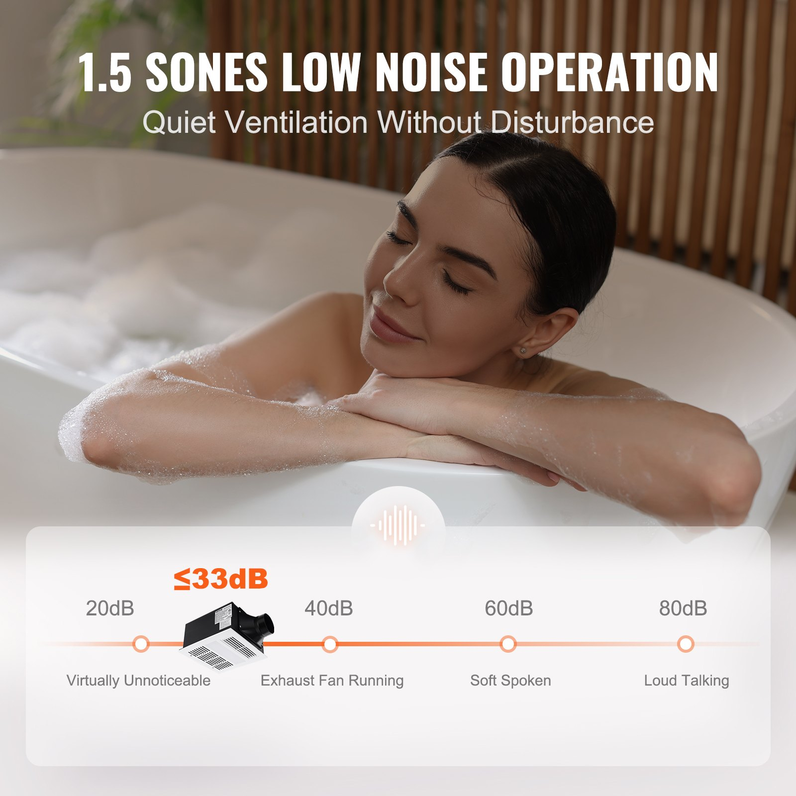 Ventilador extractor de baño, calefacción de 1500 W | VEVOR
