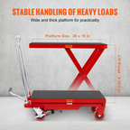 Mesa elevadora hidráulica, capacidad de 227 kg, 72 cm | VEVOR