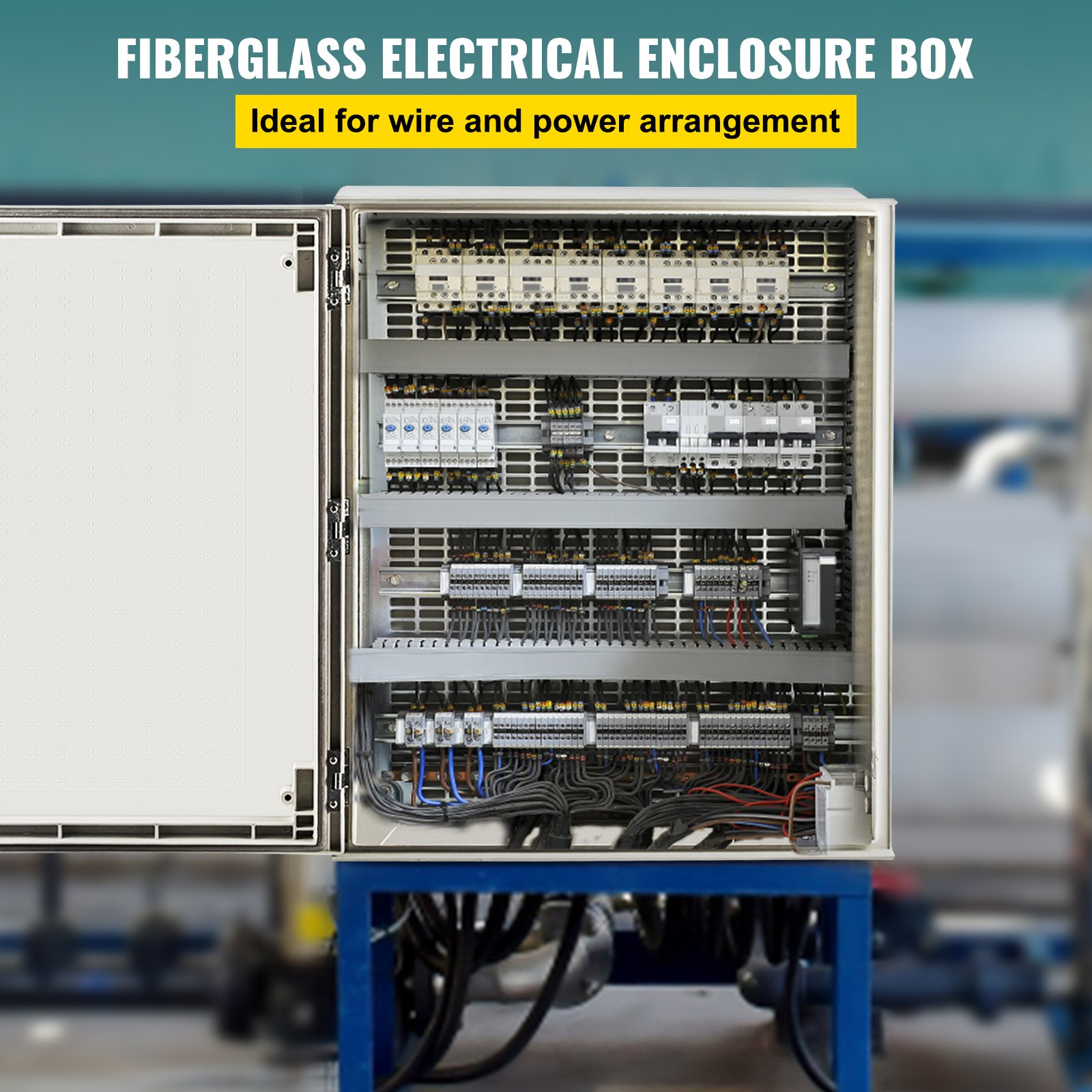 Caja eléctrica de fibra de vidrio NEMA 4X de 24x20x9