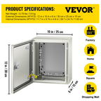 Caja de acero NEMA, 12 x 10 x 6'' | VEVOR