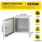 Caja de acero NEMA, 12 x 12 x 6'' | VEVOR