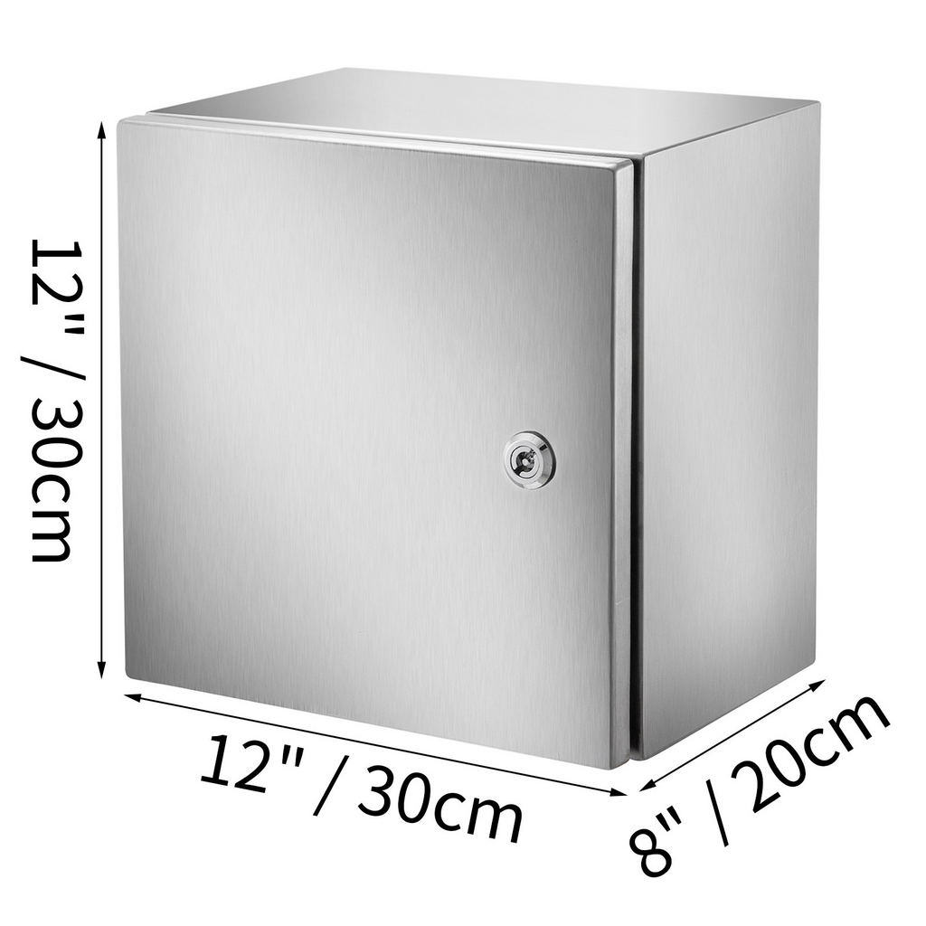 Caja eléctrica de acero inoxidable NEMA, 12 x 12 x 8''