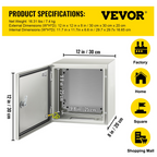 Caja de acero NEMA, 12 x 12 x 8'' | VEVOR