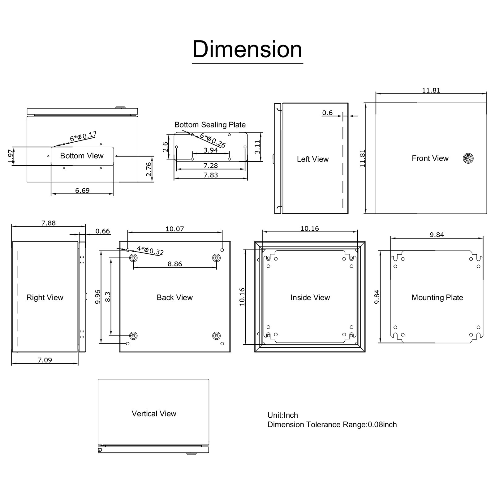 Caja de acero NEMA, 12 x 12 x 8'' | VEVOR