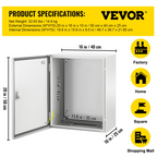 Caja de acero NEMA, 20 x 16 x 10'' | VEVOR