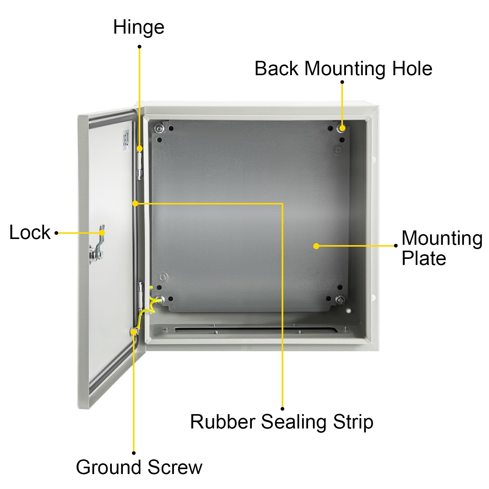 Caja de acero NEMA, 16 x 16 x 8'' | VEVOR