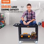 Carro utilitario, 2 estantes, 250 kg (550 lbs) | VEVOR