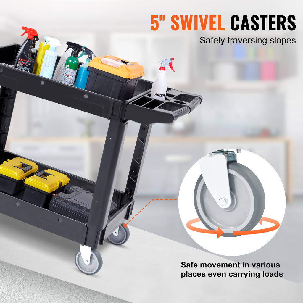 Carro utilitario, 2 estantes, 250 kg (550 lbs) | VEVOR