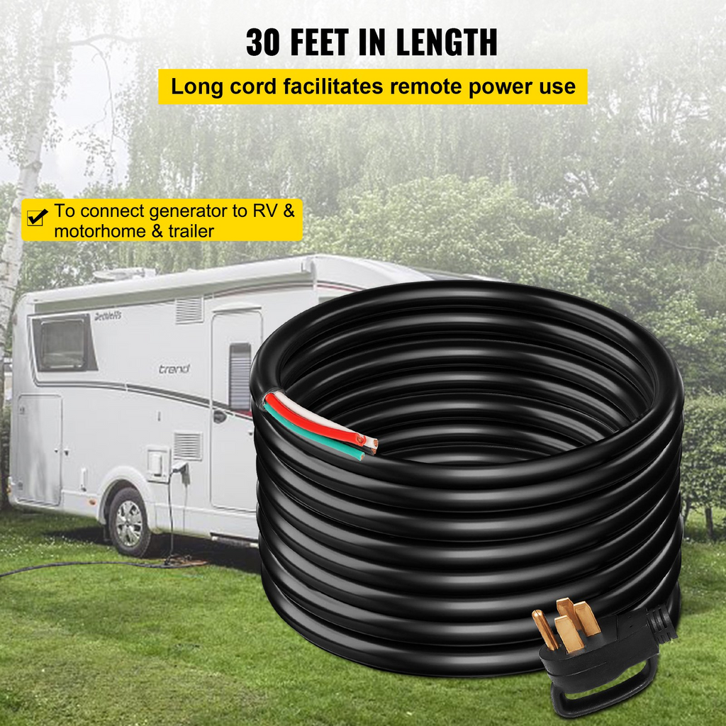Cable de alimentación para caravanas y generadores FDJYCX30FT | VEVOR